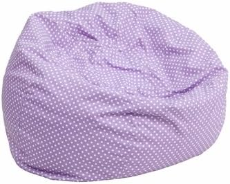 Oversized Bean Bag Chair in Lavender Color with Dots