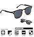 Dollger Classic Semi-Rimless Frame Retro Brand Polarized Sunglasses for Men and Women UV 400 Protection, Black Lens+black Frame, One Size