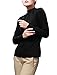 Allegra K Woman Mesh Panel Front Mock Neck Bracelet Sleeves Top XL Black