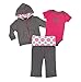 Yoga Sprout Hoodie, Bodysuit, &Pants Set, Pink Medallion, 9-12 Months