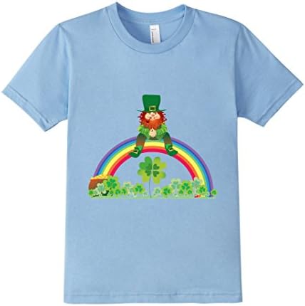 Kids St Patricks Day Rainbow Leprechaun T-Shirt Men Girls Boys 6 Baby Blue