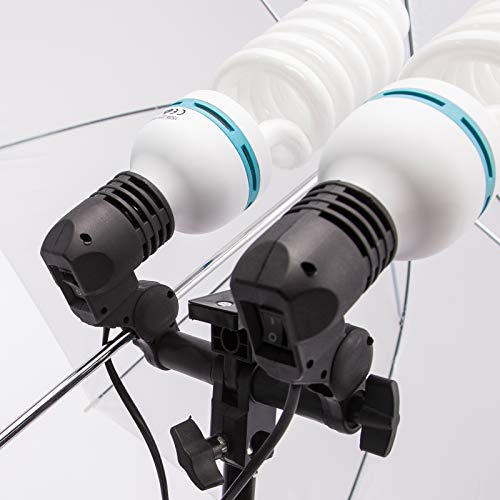 2in1 E27 Stativaufsatz doppel Lampenfassung Lampenhalterung Lampenhalter inkl. Halterung Schirmhalter für Studio Foto Video Softbox Regenschirm Blitz – Bild 6