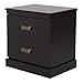 South Shore Gloria 2-Drawer Nightstand, Chocolate with Brass Finish Handles