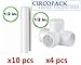 CIRCOPACK 1/2 Inch Light Grip Snap Clamps (10 pieces) and 4-way LT Fittings (4 pieces) for 1/2 Inch PVC Pipes, Schedule 40, Furniture Grade (14 Pieces Total) (Models 11EZ and 41F)