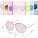 SOJOS Aviator Sunglasses Metal Frame Flat Mirrored Lens SJ1004 with Gold Frame/Pink Mirrored Lens
