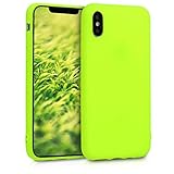 kwmobile TPU Silicone Case for Apple iPhone Xs - Soft Flexible Shock Absorbent Protective Phone Cover - Neon Yellow