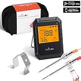 [2018 UPGRADED] WEINAS Bluetooth Meat Thermometer For Grilling,Wireless Remote Digital Cooking Thermometer With APP Smart Alarm Grill Thermometer for Kitchen Food Candy BBQ (Comes with 2 Probes)