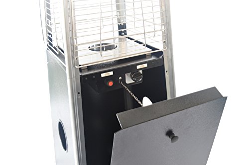 LEGACY HEATING Quartz Glass Tube Patio Flame Heater, Hammered Black powder coated finish