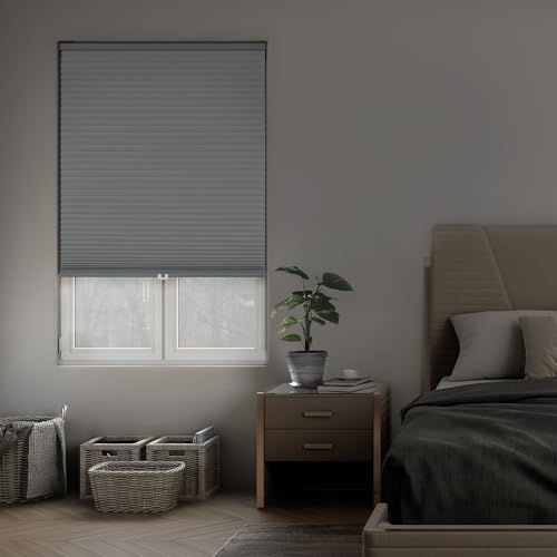 DEZ FURNISHINGS Cordless 1.5" Signature Blackout Cellular Shade, Energy Saver,…