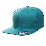 Blank Solid Plain Flat Visor Snapback (Teal)