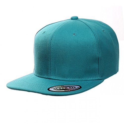 Blank Solid Plain Flat Visor Snapback (Teal)