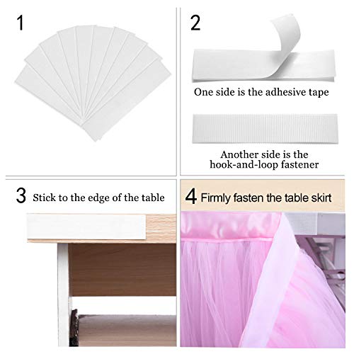 HBB Kids Handmade Tutu Tulle Table Skirt Cover for Girl Princess Birthday Party, Baby Shower, Slumber Party & Home Decoration-Beautiful, Eye Catching & Unforgettable Party Centerpiece, 1 yd, Pink - Thumbnail 5