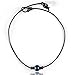 Single Genuine Peacock Pearl Choker Necklace on Black Leather Cord for Women (Peacock Pearl-16
