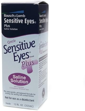 Sensitive Eyes Plus Saline Solution For Soft Contact Lenses, With Potassium 12 fl oz (pack of 2)