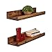 DAKODA LOVE Handmade Pine Wood (5H x 24W x 7D) Rustic Luxe Floating Shelves, Dark Walnut (Set of 2)
