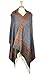 Paskmlna Border Pattern Double Layered Reversible Woven Pashmina Shawl Scarf Wrap Stole (003#21grey/wine)