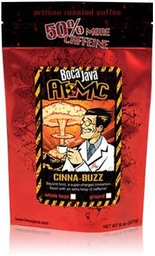 Boca Java Atomic Cinna-Buzz, Extra Caffeine, Ground, 8oz bag