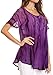 Sakkas 17782 - Siri Ombre Tie Dye Embroidered Sheer Cap Sleeve Relaxed Fit Tunic Top - 2-Purple - OS