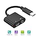 Type-C/USB-C Audio Aux Adapter 2 in 1 to 3.5mm Jack Headphones Type C Car Charger converter Connector Splitter Support Google Pixel 2/3XL,Samsung Note8/S8/S9 Plus,HTC U12,LG iPad Pro 2018,Etc - Black