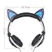 Cat Ear Headphones with Glowing Lights (Black)