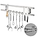 OUNONA Magnetic Knife Holder 16 inch Magnetic Knife Strips Stainless Steel with 6 Removable Hooks