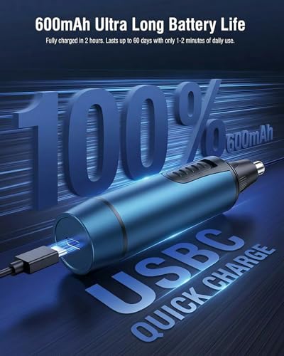 Nose Hair Trimmer for Men and Women Professional USB Rechargeable Ear and Nose Trimmer for Ear Eyebrow Facial Hair Trimmer Body Grooming Kit IPX7 Waterproof Dual Edge Blades for Easy Cleansing