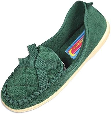 Moon Beams - Ladies Moccasin Slipper, Dark Green 32209-6B(M)US