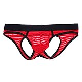 OutTop Mens Jockstrap, Mens Sexy Mesh Gay Underwear For Sex (M, Blue)