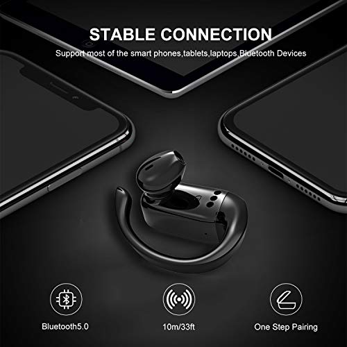 Wireless Bluetooth Earbuds, V5.0 HD HiFi Stereo Bluetooth Earpiece 200H Playtime Waterproof Noise Cancelling In-Ear Headphones with Charging Case, USB-C Quick Charge for iPhone Android Sports Business