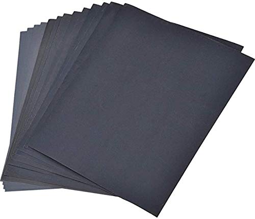 SUNRISE Sand Paper Wet or Dry (Black) - Assorted Set 20 Sheets 80; 100; 150; 220; 320; 400; 600; 1000; 1500; 2000 Grit