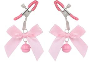 Nipple Clamp Bow Bells Non Piercing Body Jewelry for Women Stainless Steel Nipple Clips for Women Adjustable Pressure Body Ch