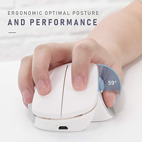 Bluetooth Mouse, Jelly Comb Rechargeable 2.4GHz Bluetooth Ergonomic