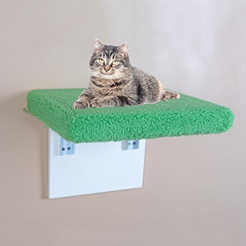Facilehome Wall Mounted Cat Bed Cat Seat Photo Frame with Flannel Perch Cushion,Wood