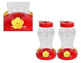 Garden Collection Hanging Hummingbird Feeder - 6.75 Inches - 2 Pack, Clear, Red
