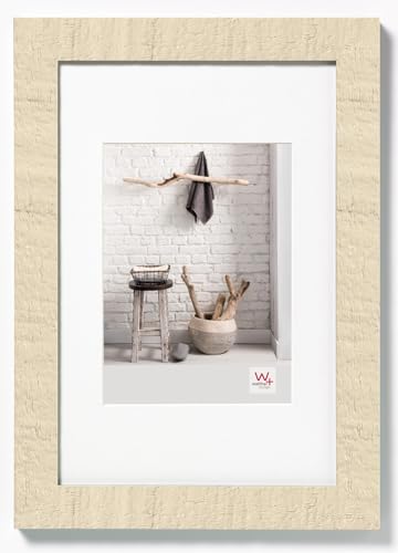 walther design Picture Frame Cream White 10 x 15 cm with PassepArtout, Home Wooden Frame HO015W