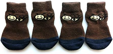 Xanday Anti-Slip Dog Socks, Paw Protectors for Indoor Wear, 4pcs
