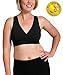 Soft French Terry Nursing Sleep Bra for Maternity / Breastfeeding (XXL-Busty, Black)