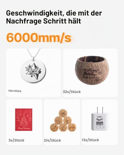 F2 Dual-Laser Graviermaschine, Nur für Gewerbe – 6000 mm/s Lasergravierer mit 50MP Kamera, Desktop-Laser für 3D-Relief & Metall-Farbgravur