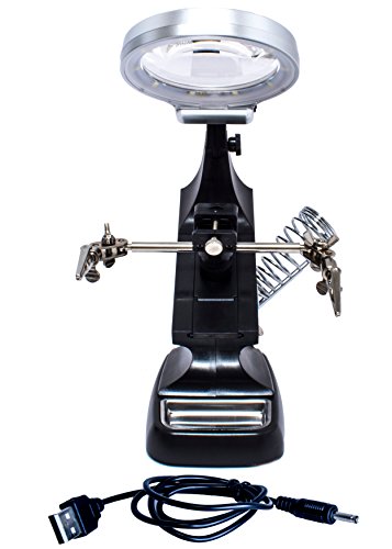 Third hand 10 led illuminated magnifier station 3x/4.5x…