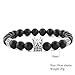 POSHFEEL 8mm Black Onyx Stone Micro Pave CZ Zirconia King Crown Charm Stretch Bracelet for Men, 7.5