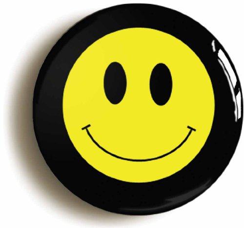 Happy Smiley Acid House Button Pin Retro Eighties (Size 1inch Diameter)