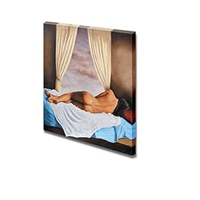 Canvas Prints Wall Art -Oil on Canvas Depicting a Woman Lying| Modern Home Deoration/Wall Art Giclee Printing Wrapped Canvas Art Ready to Hang - 12" x 12"