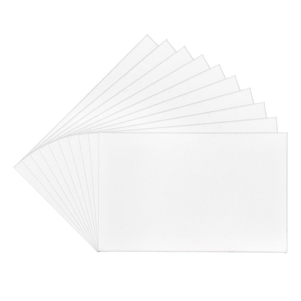 Ideen mit Herz Academy Quality Painting Cardboard, Primed Canvas Cardboard (30 x 40 cm, Pack of 10)