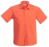 Gioberti Men's Short Sleeve Solid Dress Shirt, Coral, X-Large