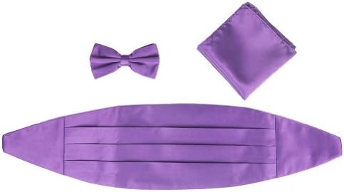 PurpletopiaLight Purple Cummerbund, Bowtie, and Pocket Square Set