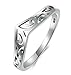 BORUO 925 Sterling Silver Ring Filigree Thumb Chevron High Polish Comfort Fit Band Ring Size 9