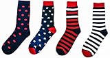 NovaNergy Men's America Ribbed Dress Socks, 4 Count
