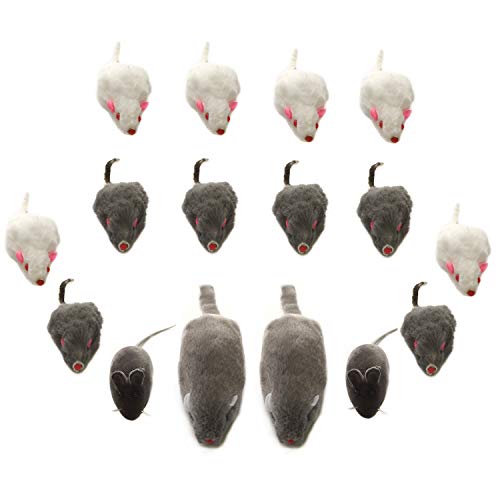 PietyPet-Katzenspielzeug-Muse-Spielzeug-Mouse-Katze-Haustier-Weich-Flauschig-fr-Katzen-Kitty-16-Stck