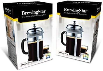My Cozy Home Heat Resistant Glass French Press Coffee Maker with Double Screen Stainless Steel Filtering System and Scoop, 34 oz.