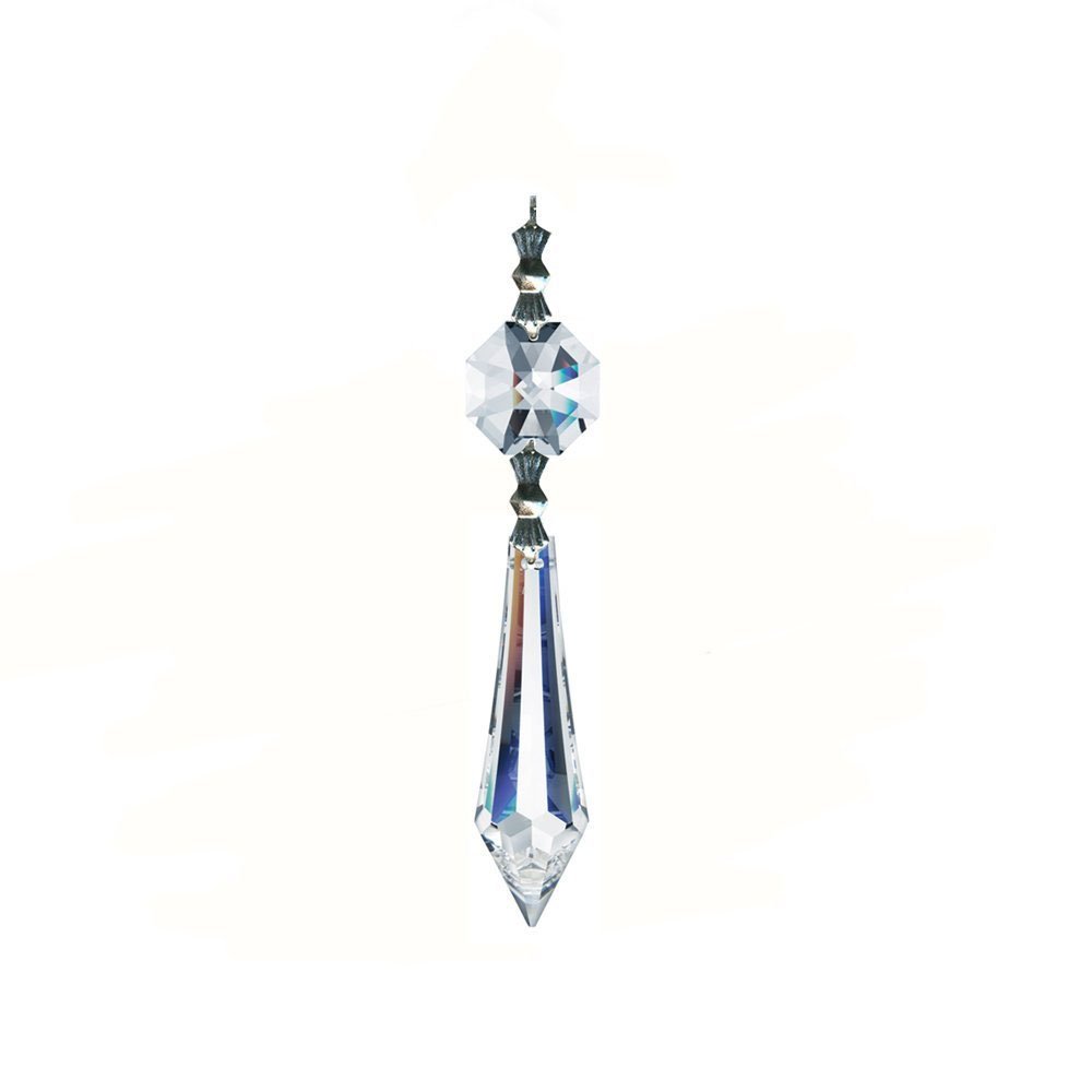 CrystalPlaceMagnificent Crystal Suncatcher 38mm Clear Crystal U-drop Icicle Prisms with 14mm Octagon Crystal